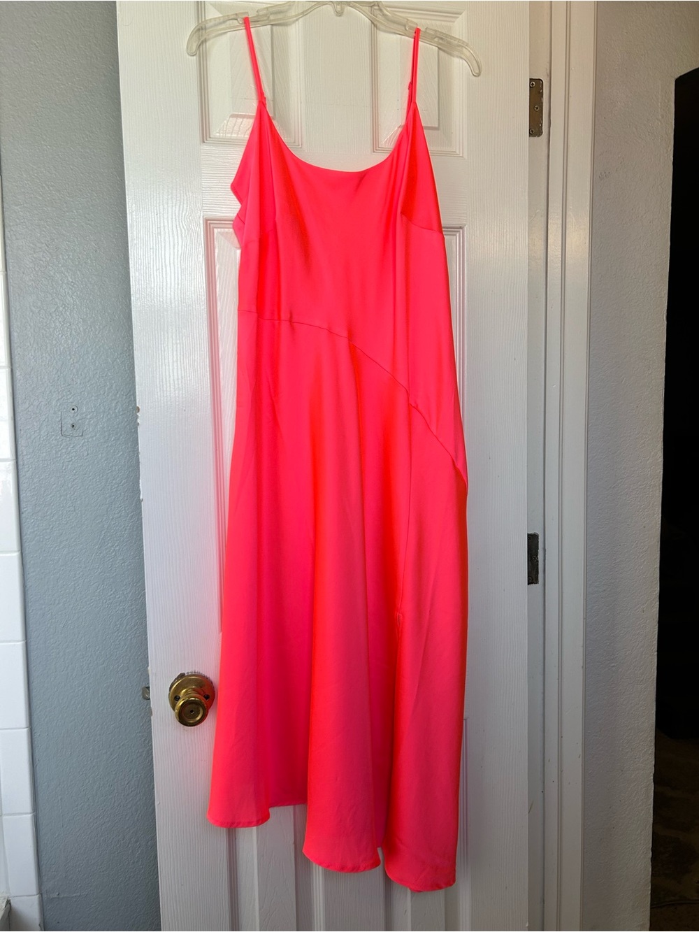 a new day Neon Pink Asymmetrical Slip Dress - Picture 2 of 5